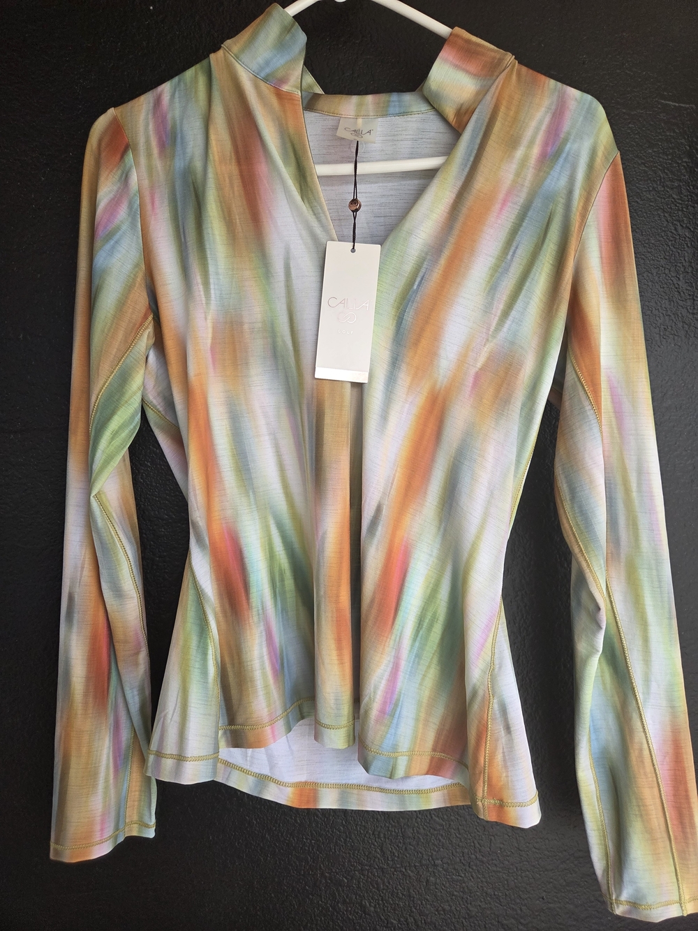 CALIA GOLF Watercolor Button-Front Top